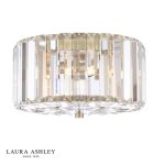 Laura Ashley Fernhurst 3lt Flush Crystal & Antique Brass Small