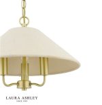 Laura Ashley Harland 3lt Pendant Matt Antique Brass With Shade - Image 3