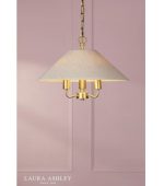 Laura Ashley Harland 3lt Pendant Matt Antique Brass With Shade - Image 4