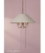 Laura Ashley Harland 3lt Pendant Matt Antique Brass With Shade - Image 5