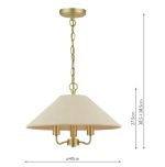 Laura Ashley Harland 3lt Pendant Matt Antique Brass With Shade - Image 6