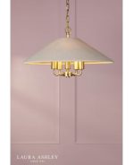Laura Ashley Harland 5lt Pendant Matt Antique Brass With Shade - Image 5