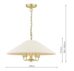 Laura Ashley Harland 5lt Pendant Matt Antique Brass With Shade - Image 7