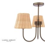 Laura Ashley Hasfield 3lt Semi-Flush Satin Bronze With Shade - Image 2
