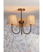 Laura Ashley Hasfield 3lt Semi-Flush Satin Bronze With Shade - Image 4
