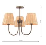 Laura Ashley Hasfield 3lt Semi-Flush Satin Bronze With Shade - Image 6