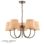 Laura Ashley Hasfield 5lt Pendant Satin Bronze With Shade