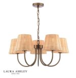 Laura Ashley Hasfield 5lt Pendant Satin Bronze With Shade
