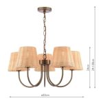 Laura Ashley Hasfield 5lt Pendant Satin Bronze With Shade - Image 6