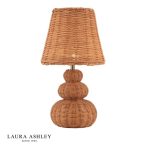 Laura Ashley Hasfield Rechargeable Table Lamp Natural Rattan With Shade