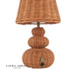 Laura Ashley Hasfield Rechargeable Table Lamp Natural Rattan With Shade - Image 4