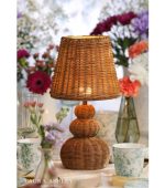 Laura Ashley Hasfield Rechargeable Table Lamp Natural Rattan With Shade - Image 5