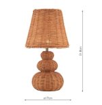 Laura Ashley Hasfield Rechargeable Table Lamp Natural Rattan With Shade - Image 7