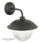 Laura Ashley Hatton Outdoor Wall Light Matt Black & Ribbed Glass - Image 3
