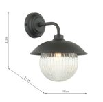 Laura Ashley Hatton Outdoor Wall Light Matt Black & Ribbed Glass - Image 7