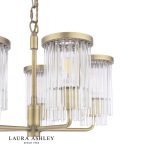Laura Ashley Hilcote 5lt Armed Pendant Matt Antique Brass & Glass - Image 4