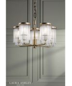 Laura Ashley Hilcote 5lt Armed Pendant Matt Antique Brass & Glass - Image 5