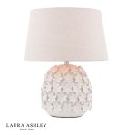 Laura Ashley Ingham Table Lamp White Ceramic & Brushed Silver With Shade
