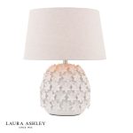 Laura Ashley Ingham Table Lamp White Ceramic & Brushed Silver With Shade