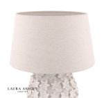 Laura Ashley Ingham Table Lamp White Ceramic & Brushed Silver With Shade - Image 2
