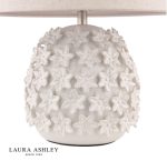 Laura Ashley Ingham Table Lamp White Ceramic & Brushed Silver With Shade - Image 3