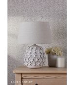 Laura Ashley Ingham Table Lamp White Ceramic & Brushed Silver With Shade - Image 5