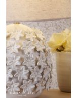 Laura Ashley Ingham Table Lamp White Ceramic & Brushed Silver With Shade - Image 6