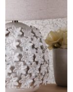 Laura Ashley Ingham Table Lamp White Ceramic & Brushed Silver With Shade - Image 7