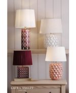 Laura Ashley Ingham Table Lamp White Ceramic & Brushed Silver With Shade - Image 8