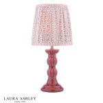 Laura Ashley Kelbrook Table Lamp Red Ceramic & Matt Antique Brass With Shade