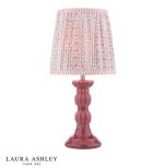 Laura Ashley Kelbrook Table Lamp Red Ceramic & Matt Antique Brass With Shade