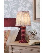Laura Ashley Kelbrook Table Lamp Red Ceramic & Matt Antique Brass With Shade - Image 4
