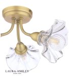 Laura Ashley Kerswell 3lt Semi-Flush Matt Antique Brass & Glass - Image 3