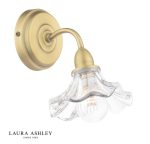 Laura Ashley Kerswell Wall Light Matt Antique Brass & Glass