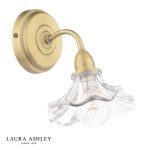 Laura Ashley Kerswell Wall Light Matt Antique Brass & Glass