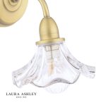 Laura Ashley Kerswell Wall Light Matt Antique Brass & Glass - Image 2