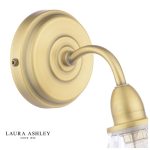 Laura Ashley Kerswell Wall Light Matt Antique Brass & Glass - Image 3