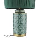 Laura Ashley Knipton Table Lamp Green Ceramic & Antique Brass With Shade - Image 3