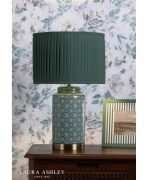 Laura Ashley Knipton Table Lamp Green Ceramic & Antique Brass With Shade - Image 4
