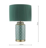 Laura Ashley Knipton Table Lamp Green Ceramic & Antique Brass With Shade - Image 6