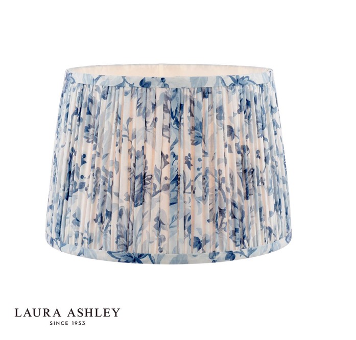Adwick Laura Ashley Adwick Trail Blue Cotton Tapered Drum Shade 30cm/12 inch - Image 1