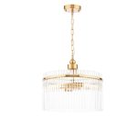Eltham 4lt Pendant Antique Gold & Glass