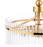 Eltham 4lt Pendant Antique Gold & Glass - Image 2