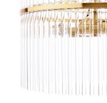 Eltham 4lt Pendant Antique Gold & Glass - Image 3