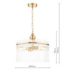 Eltham 4lt Pendant Antique Gold & Glass - Image 7