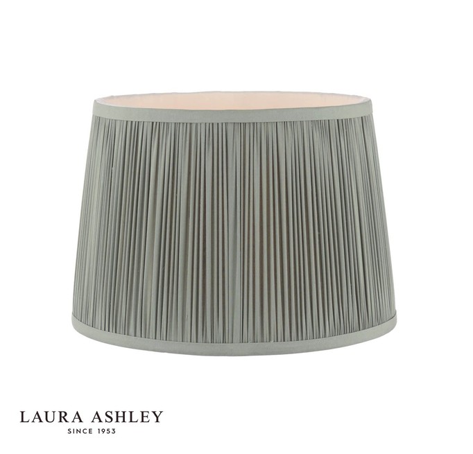 Hemslep GR10 Laura Ashley Hemsley Green 100% Silk Empire Shade 25cm/10 Inch - Image 1