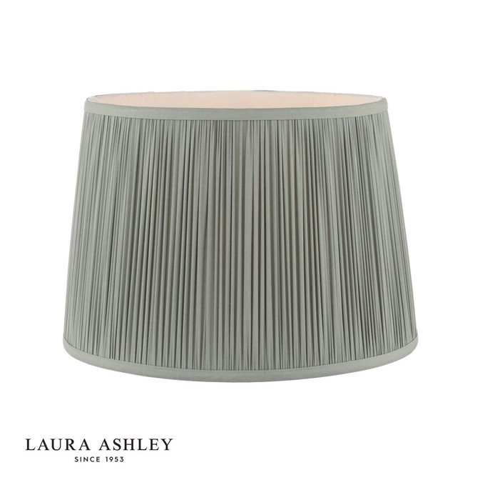 Hemsley GR12 Laura Ashley Hemsley Green 100% Silk Tapered Drum Shade 30cm/12 Inch - Image 1