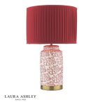 Laura Ashley Knipton Table Lamp Red Ceramic & Antique Brass With Shade