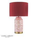 Laura Ashley Knipton Table Lamp Red Ceramic & Antique Brass With Shade
