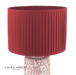 Laura Ashley Knipton Table Lamp Red Ceramic & Antique Brass With Shade - Image 3